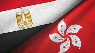 Egypt and Hong Kong flags together