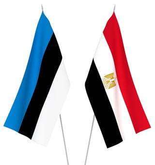 Estonian and Egyptian flags together