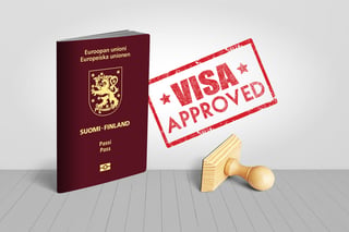 Finland Passport With Visa Approved Wooden Stamp For Travel