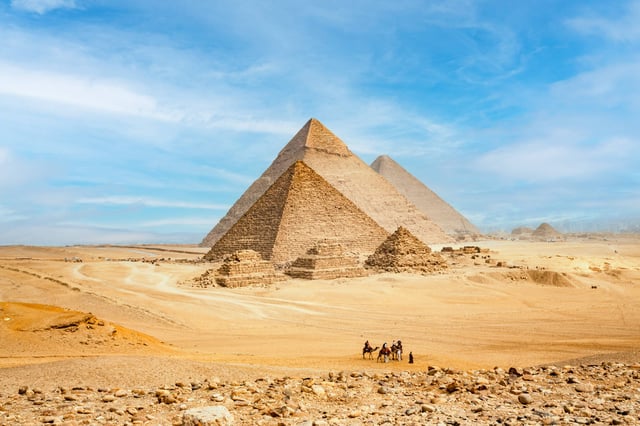 The Giza Plateau With Pyramids