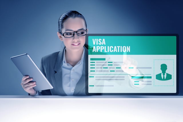 Visa Application Process On Digital Screen