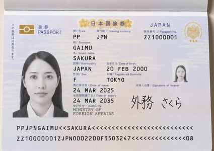 Egypt eVisa Passport Bio Page Sample