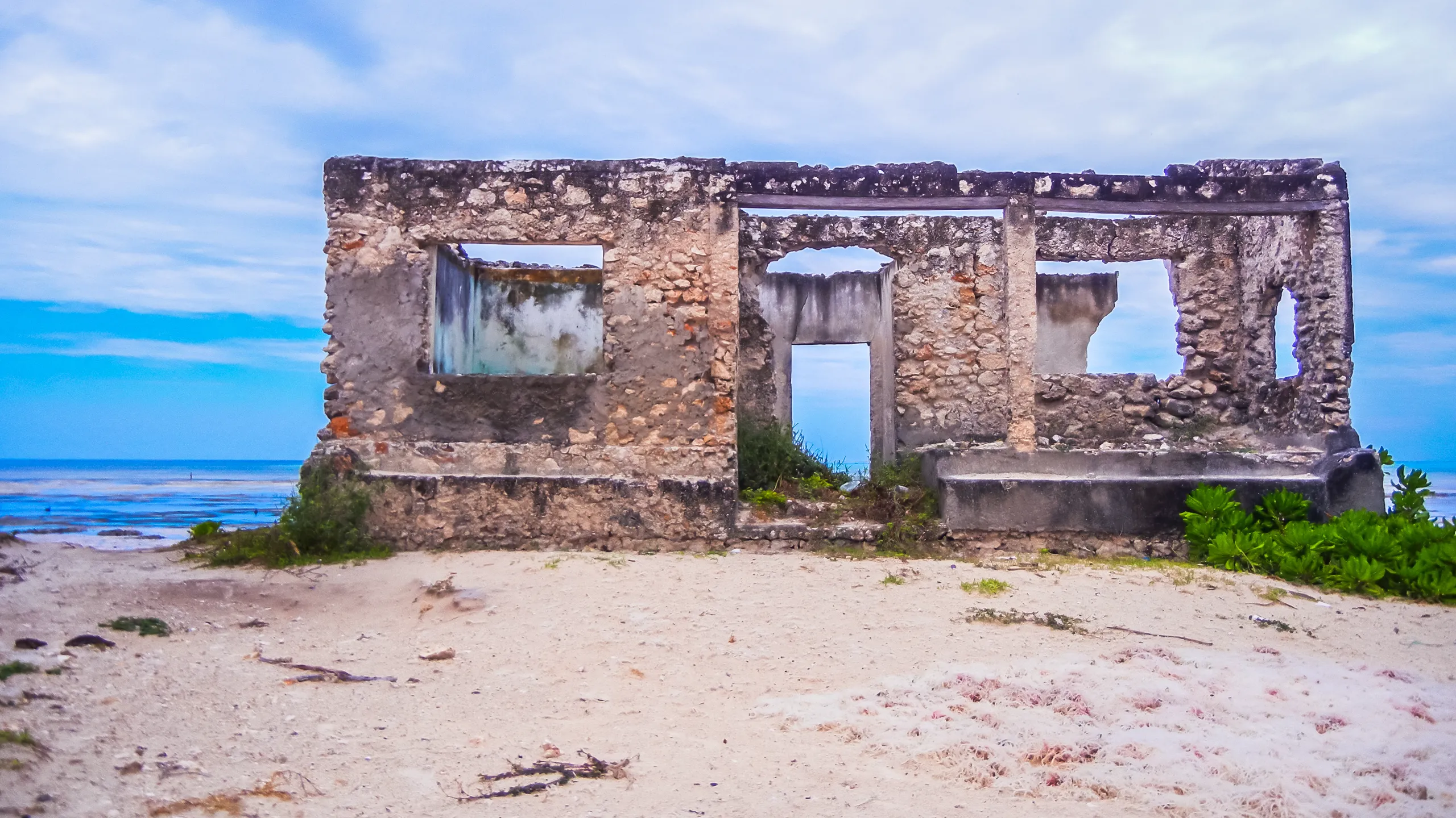 abandoned hidden riun of bi khole in zanzibar tanzania