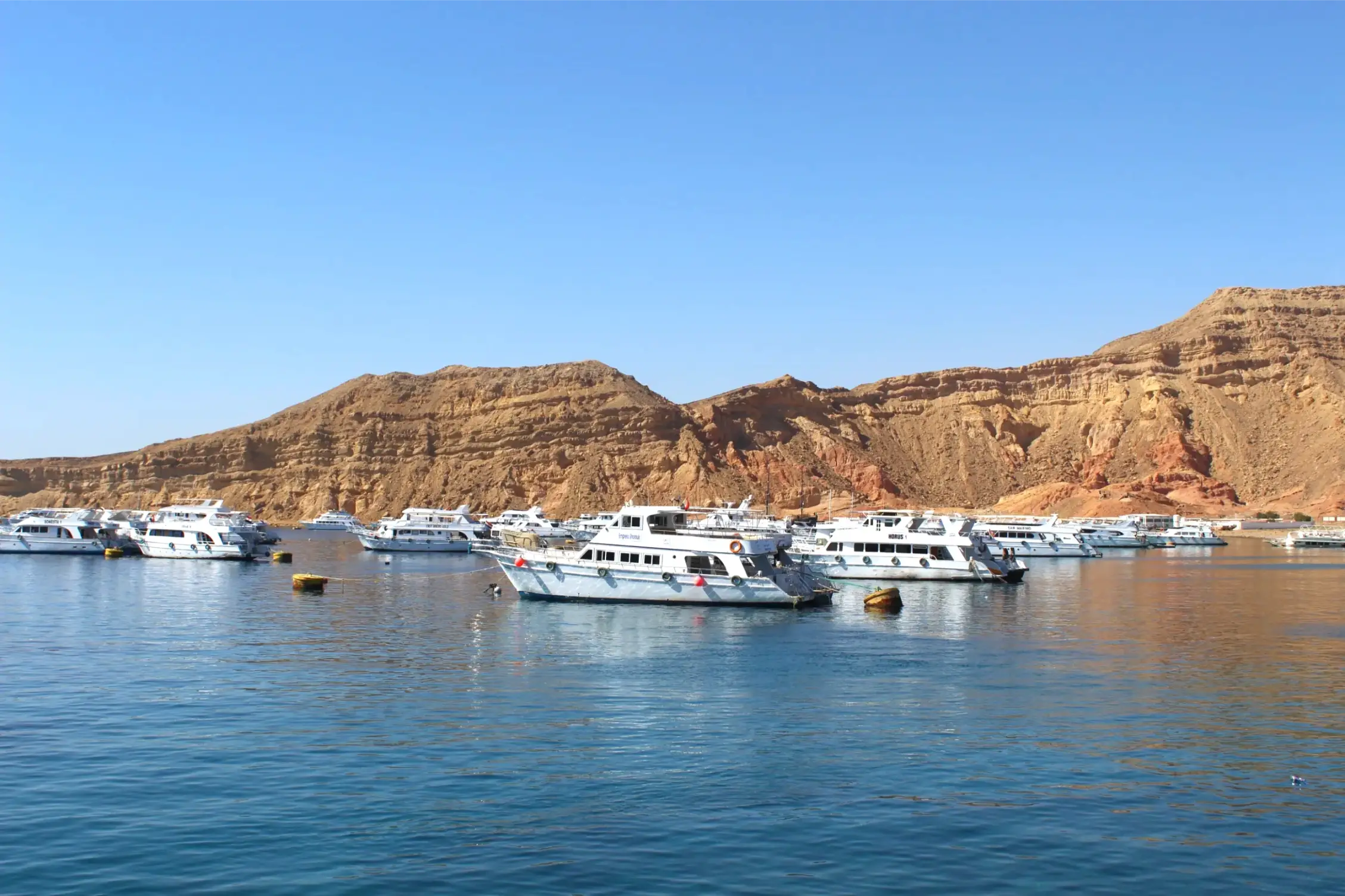 boats in the red sea in sharm el sheikh