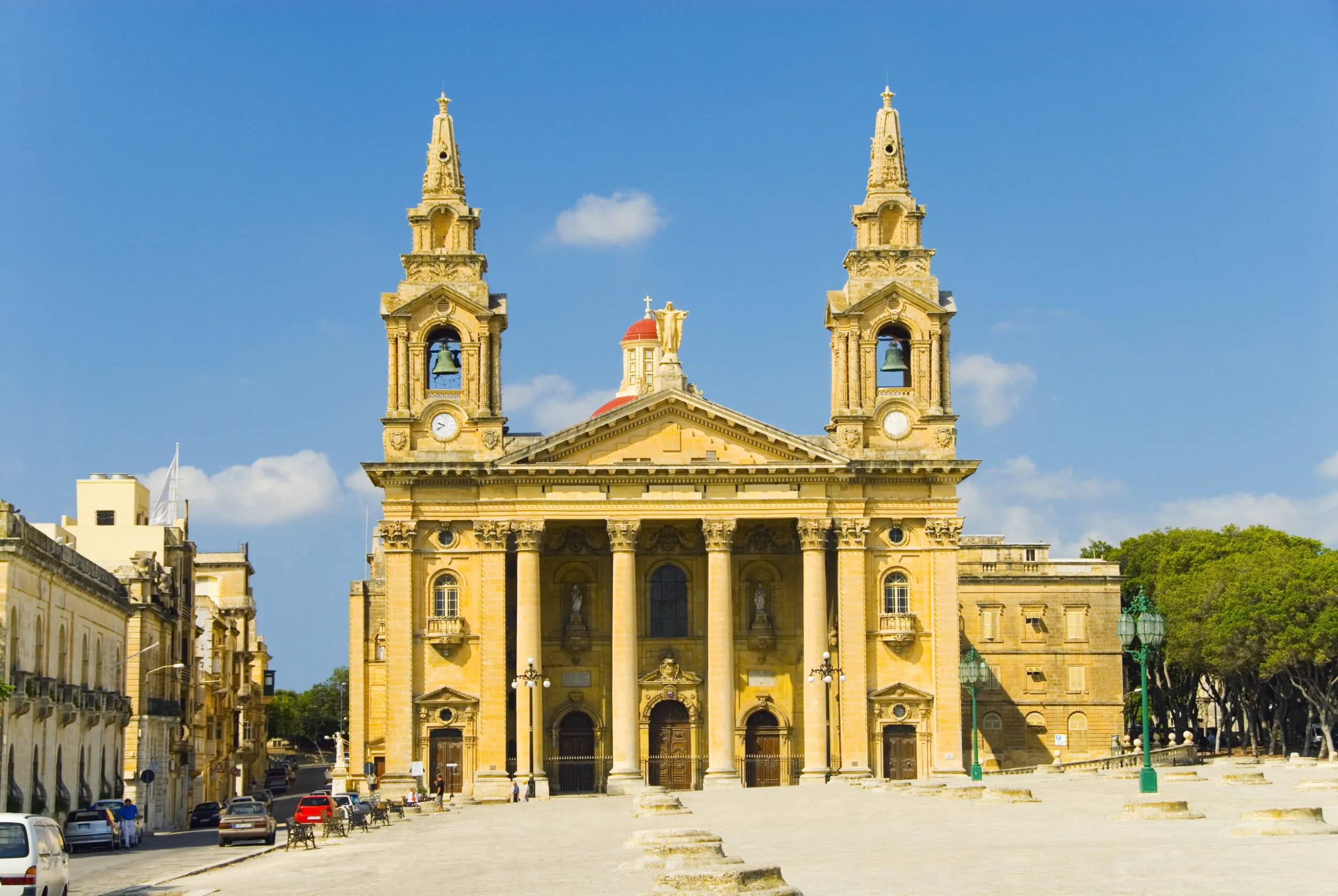 facade of a church valletta malta