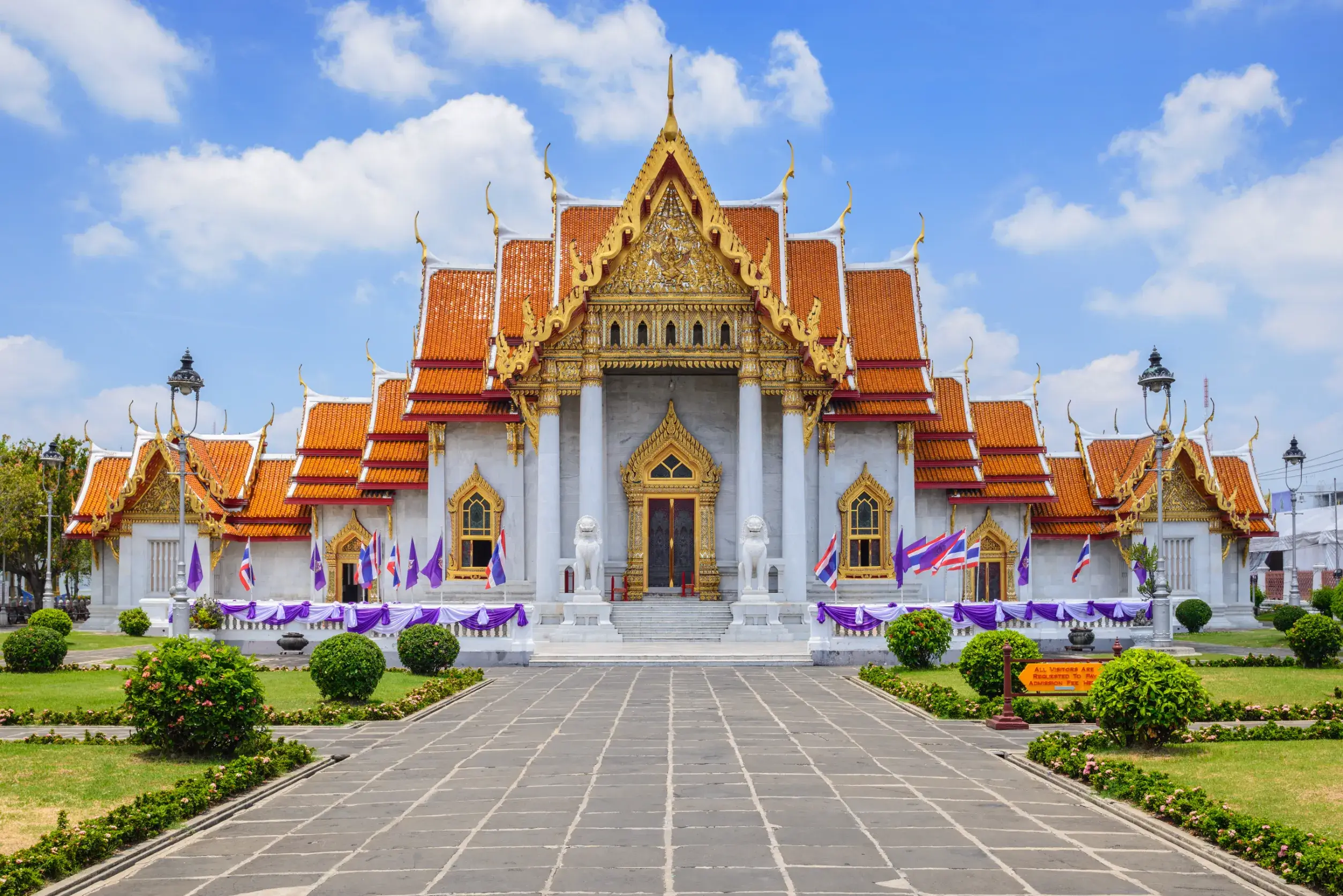 marble temple or wat benchamabophit at bangkok thailand