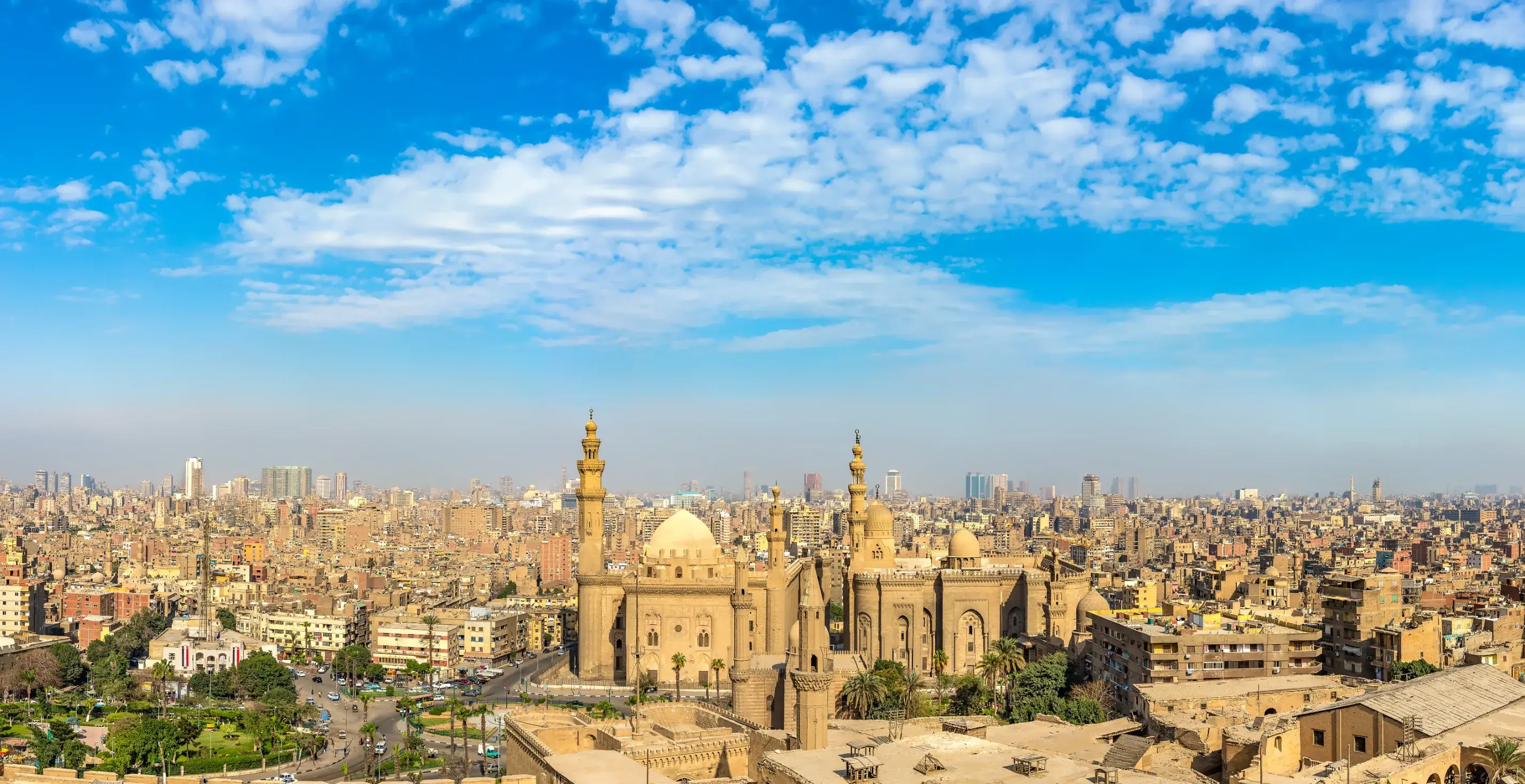 panoramic view on sultan hassan mosque