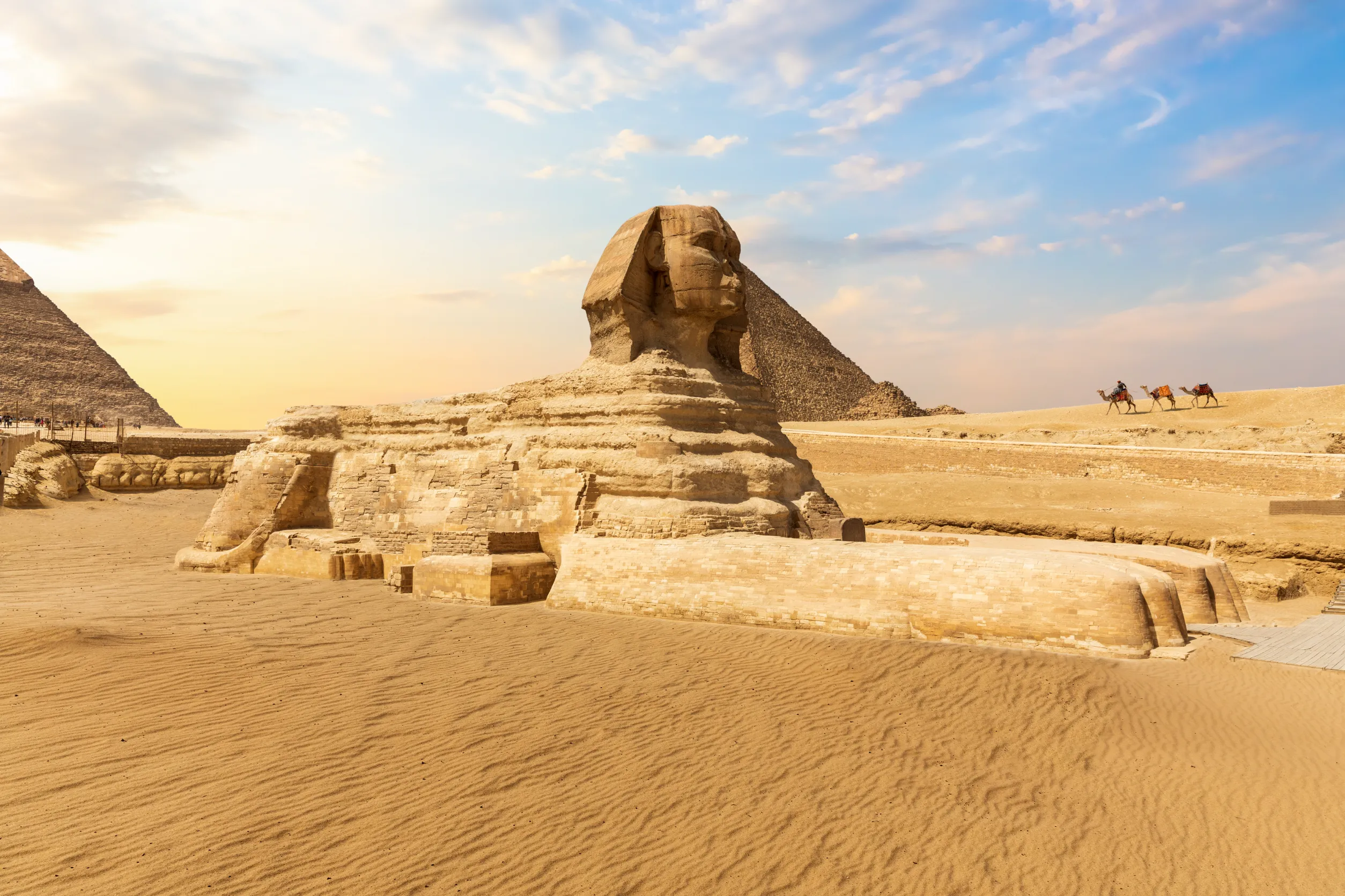 the great sphinx near the pyramids of giza