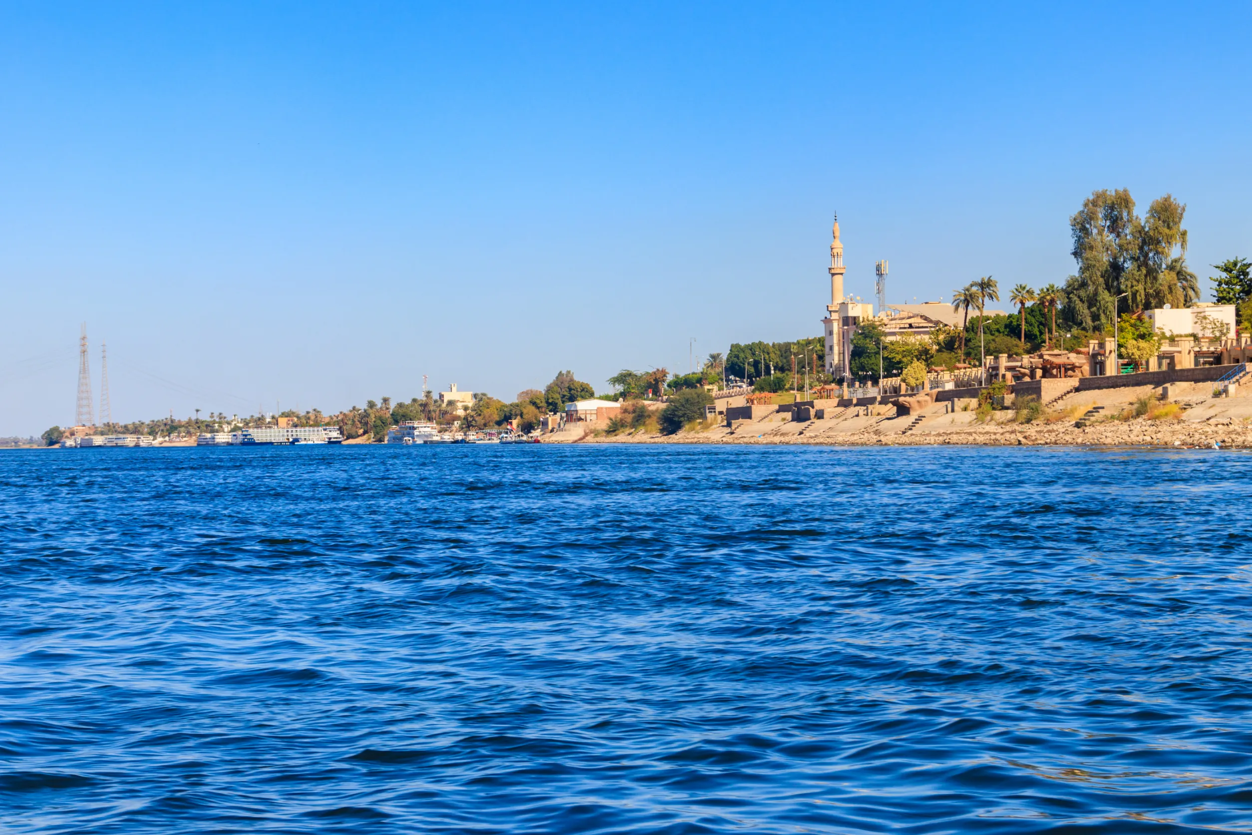view of nile river luxor egypt